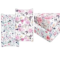 2 Pack of Floral Crib Sheets and Changing Pad Covers for Baby Girls Boys Universal Fit and Ultra Soft Stretchy Jersey Knit Fabric