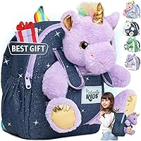 Naturally KIDS Unicorn Backpack, Unicorn Toys for Girls Age 4-6, Unicorn Gifts for Girls, 3 Year Old Girl Gifts