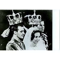 Vintage photo of Princess Sofia of Greece marries Don Juan Carlos of Spain