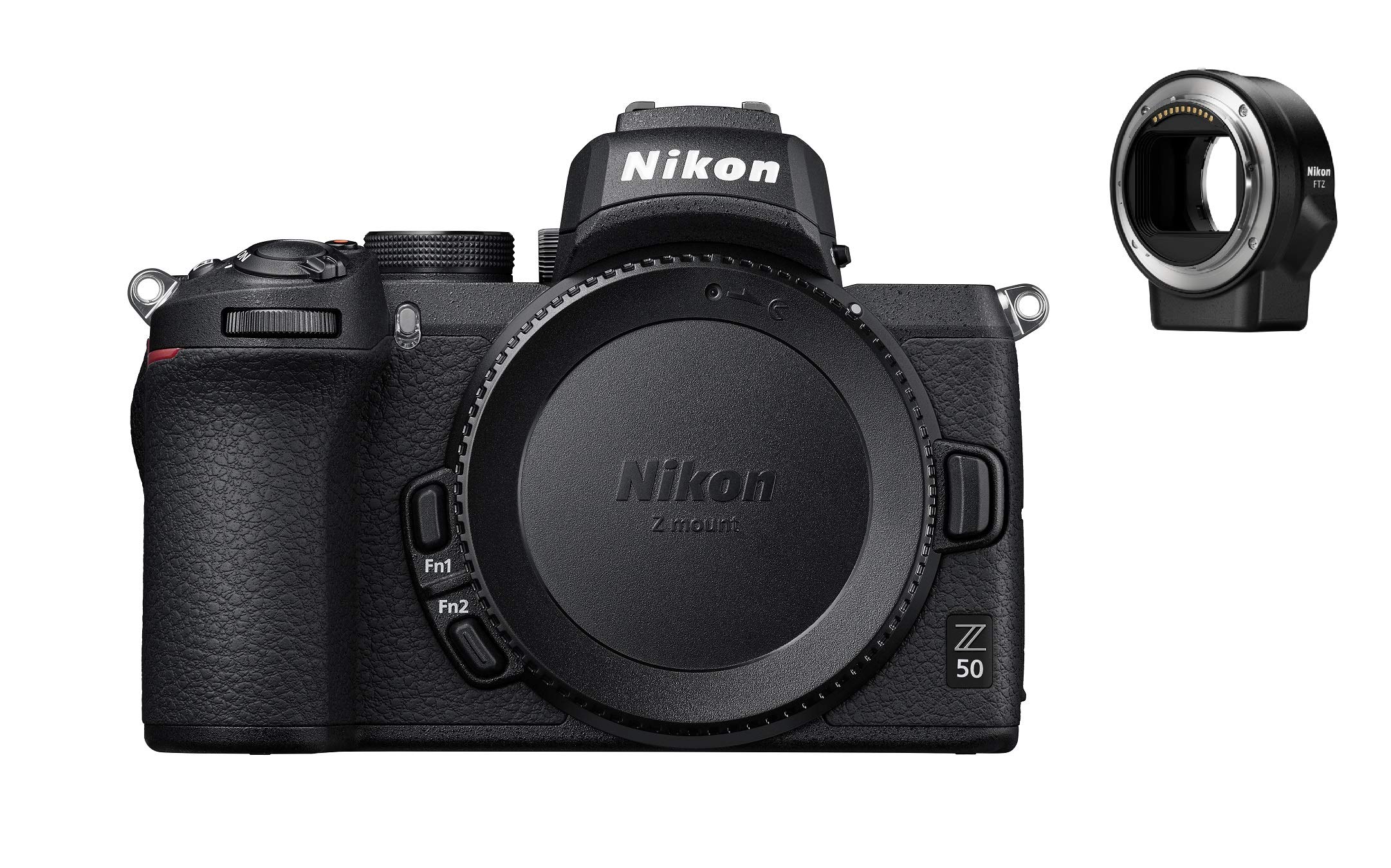 Nikon Z50 + FTZ Mirrorless Camera Kit (209-point Hybrid AF, High Speed Image Processing, 4K UHD Movies, High Resolution LCD Monitor) VOA050K003