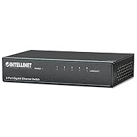 Intellinet 5-Port Gigabit Ethernet Network Switch, Ethernet Splitter - Unmanaged | Plug & Play | Auto Traffic Optimization | Fanless Metal Housing - for Computer Networking Hub, Desktop – 530378