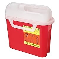 BD Medical Systems 305443 Sharps Collector, Side Entry, 5.4 Quart Capacity, 10.75