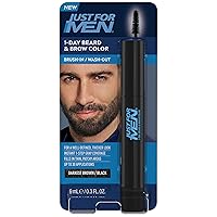 1-Day Beard & Brow Color, Temporary Color for Beard and Eyebrows, For a Fuller, Well-Defined Look, Up to 30 Applications, Darkest Brown/Black