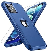 FireNova for iPhone 12 Case, for iPhone 12 Pro Case,[10 FT Military Grade Drop Protection] with [Screen Protector], 3 in 1 Non-Slip Heavy Duty Shockproof Phone Case,6.1 Inch,Blue