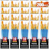 Acrylic Paint Brush Set, (20 Packs /200 pcs) Nylon Hair Brushes for Oil and Watercolor, Perfect Suit of Art Painting, Best Gift for Painting, Blue