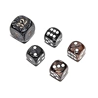 Bello Games Deluxe Marbleized Dice Sets-Black/Brown 5/8