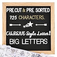 Changeable Felt Letter Board with Letters, Pre Cut & Sorted 725 Letters, First Day of School Board, 10x10 Inch Message Board, Classroom Decor Farmhouse Wall Decor Sign Board