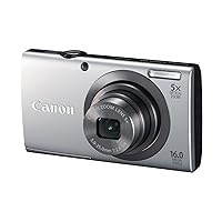 Canon PowerShot A2300 16.0 MP Digital Camera with 5x Optical Zoom (Silver) (Renewed)