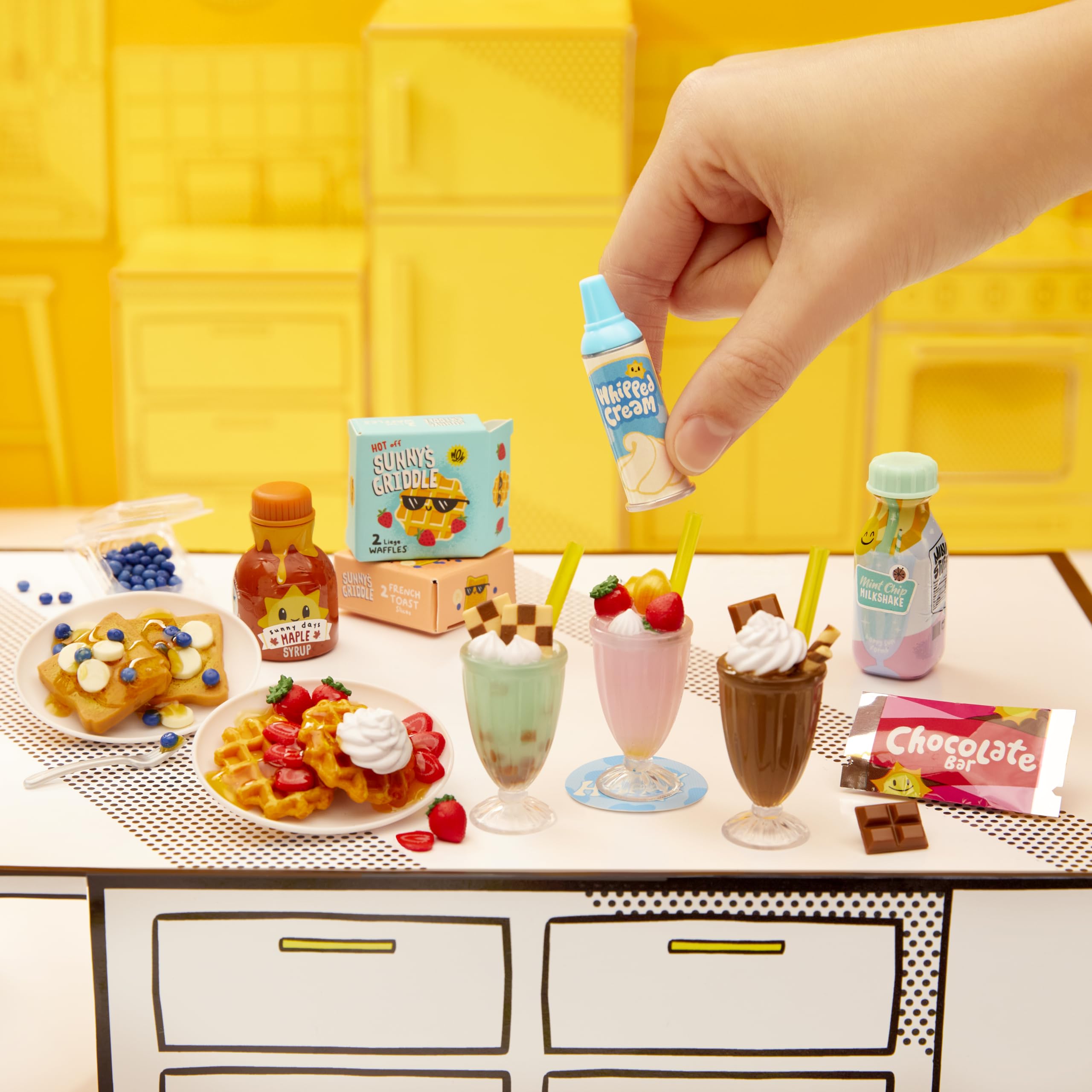 MGA's Miniverse Make It Mini Food Diner Series 1 Ice Cream Shop Bundle (3 Pack) Mini Collectibles, Blind Packaging, DIY, Resin Play, Replica Food, NOT Edible, Collectors, 8+