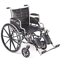 Wheelchair Legrest Assembly, Hemi Spacing, Black Vinyl Calfpad, Black Aluminum Footplate, 1 Pair, TAG2750412P
