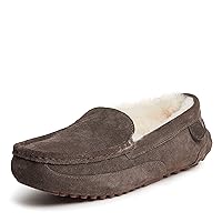 Fireside by Dearfoams Men's Melbourne Shearling Indoor/Outdoor Moccasin Slipper with Wide Widths