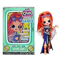 L.O.L. Surprise! OMG Dance Dance Dance Major Lady Fashion Doll with 15 Surprises Including Magic Black Light, Shoes, Hair Brush, Doll Stand and TV Package - A Great Gift for Girls Ages 4+