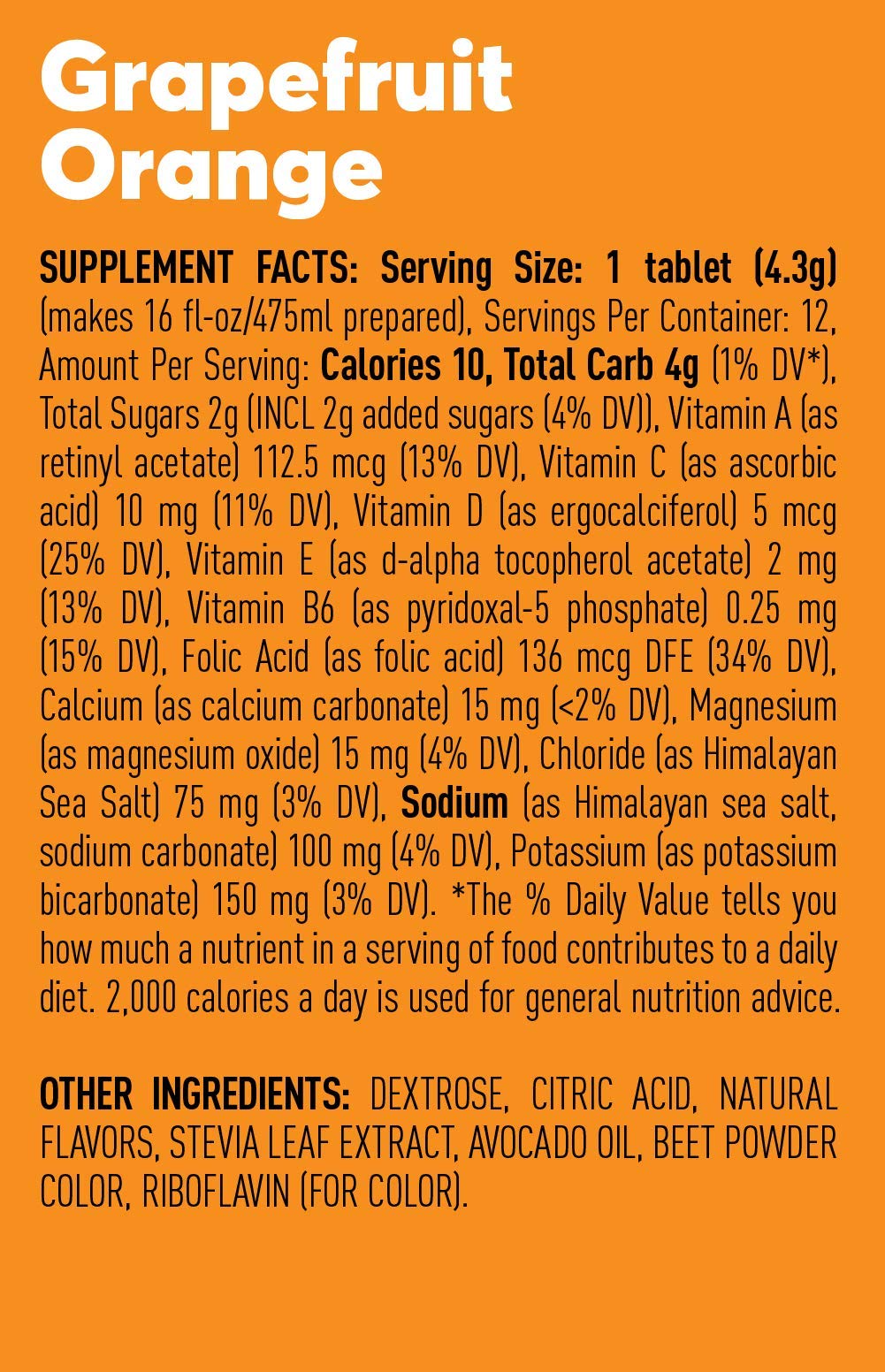Nuun Hydration Vitamins Electrolyte Tablets + Vitamins, Grapefruit Orange, 8 Pack (96 Servings)