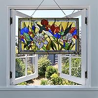 Humming and Flowers Stained Glass 28