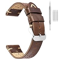 EACHE Rally Racing Leather Watch Band for Men, Leather Watch Bands Handmade Suede Leather Sport Perforated Watch Straps 18mm 20mm 22mm…