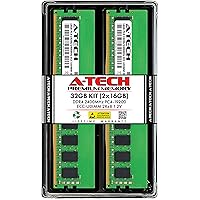 A-Tech Server 32GB Kit (2 x 16GB) 2Rx8 PC4-19200 DDR4 2400MHz ECC Unbuffered UDIMM 288-Pin Dual Rank DIMM 1.2V Workstation Server Memory RAM Upgrade Stick Modules (A-Tech Enterprise Series)