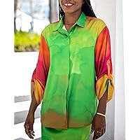 The Drop Women's Ombre Print Long Sleeve Shirt by @monroesteele