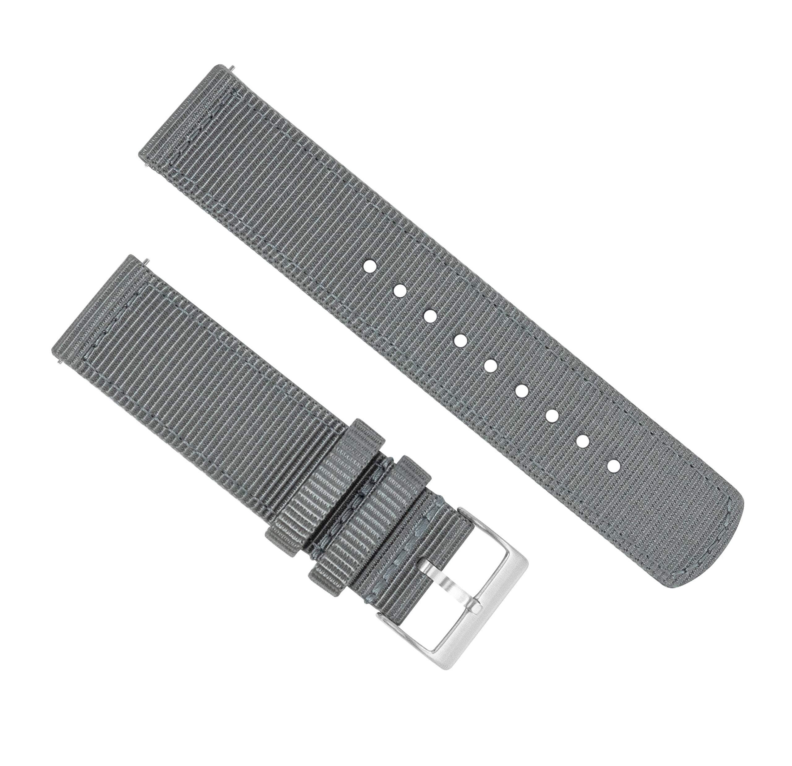 BARTON WATCH BANDS - Ballistic Nylon Two-piece NATO® Style Straps - Choice of Color & Width (18mm, 20mm, 22mm)