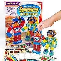 Made By Me Make Your Own Superhero Action Figurines, Make Your Own Action Figure, Includes Superhero Stickers, Moving Superhero Figurines, Customize Trading Cards for Kids, Arts & Crafts Set Ages 6+
