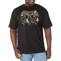 DC Comics Mens Batman Camo Lair Tops Short Sleeve Tee T-Shirt, Black, 5X-Large Big Tall US