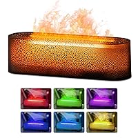 Flame Essential Oil Diffuser Aromatherapy Humidifier, 7 Colors Lights Waterless Auto-Off Colorful Aroma Diffuser with Flame Fire Effect for Home Bedroom Office (Style-F)