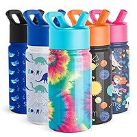 Simple Modern Kids Water Bottle with Straw Lid | Insulated Stainless Steel Reusable Tumbler for Toddlers, Girls | Summit Collection | 14oz, Tie-Dye