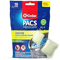 O-Cedar PACS Hard Floor Cleaner, Crisp Citrus Scent 10 Count (1-Pack) | Made with Naturally-Derived Ingredients | Safe to Use on All Hard Floors | Perfect for Mop Buckets
