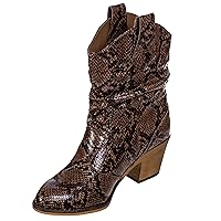 Charles Albert Women's Modern Western Cowboy Distressed Boot with Pull-Up Tabs