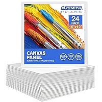 FIXSMITH Canvas Boards for Painting 10x10 Inch, Super Value 24 Pack Paint Canvases, White Blank Canvas Panels, 100% Cotton Primed, Painting Art Supplies