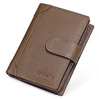 SENDEFN Men's Wallet Genuine Leather Wallets for Men RFID Blocking Card Holder with Zipper Coin Purse