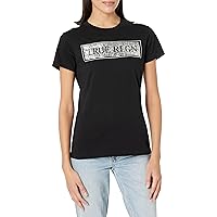 True Religion Ladies Sequin Logo S/S Crew Neck Modern T-Shirt