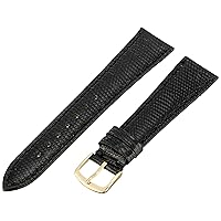 Hadley-Roma Men's MSM715RA-160 16-mm Black Genuine Java Lizard Leather Watch Strap