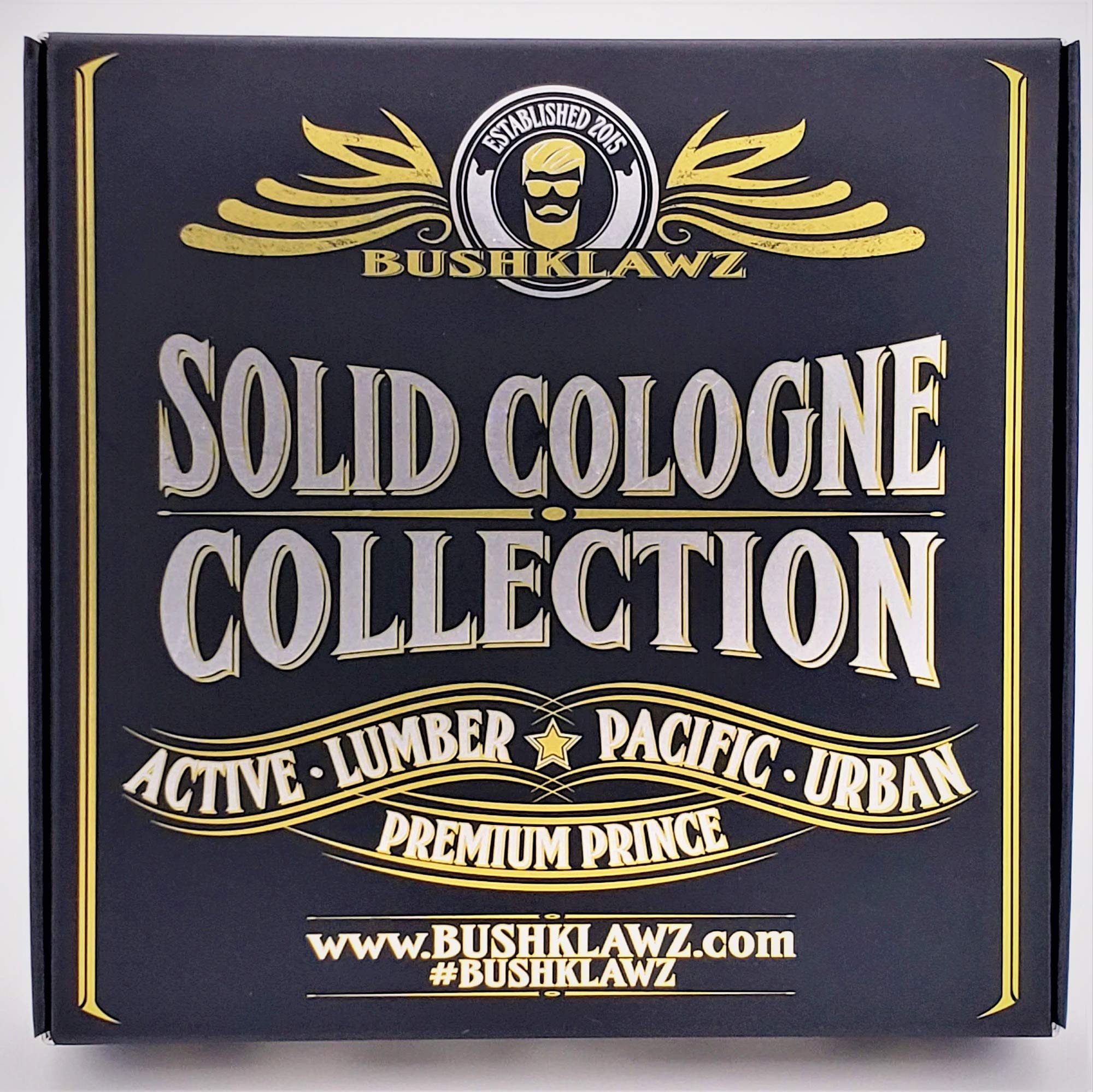 Premium Prince Solid Cologne 1 oz Variety Gift Set Alcohol Free Natural Concentrated Full Size Travel Friendly Tins Men's Fragrance 4 Manly Scents to Satisfy all Types of Viking Cannon Black Prime