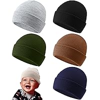 Pack of 6 Winter Baby Beanies Soft Warm Newborn Toddler Infant Cute Knit Baby Hats for Boys Girls Kids