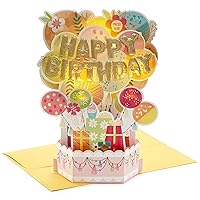 Hallmark Paper Wonder Musical Pop Up Birthday Card (Mylar Balloon Explosion, Plays Happy Birthday)