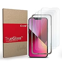 iCarez Tempered Glass Screen Protector for iPhone 14 6.1-inches 2022 [3-Pack] Tray Installation (Case Friendly) Easy Apply