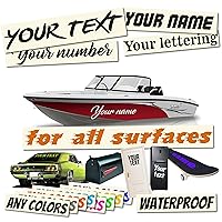 Personalized Vinyl Sticker with Your Own Custom Text Name Number - Waterproof Decal for Boat, Bumper, Motorcycle, Car Windshield, Doors, Windows, Laptops
