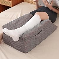 Single Leg Elevation Pillow Post Surgery Leg Pillow | Memory Foam Ankle Knee and Leg Wedge Pillow for Injury After Surgery – Foot, Leg Pain, Hip, Knee Pain, Improve Blood Circulation 29” x 13” x 9.5