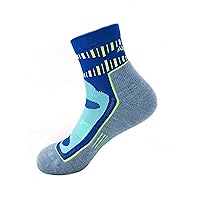 Alpaca Hiking Socks Men With Comfort Cushion And No-Bulk Ribbing, Women Moisture Wicking Socks (Blue, Large) Women 10-12 / Men 9-11