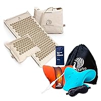 Ultimate Pain Relief and Relaxation Bundle - Acupressure Mat & Pillow Set + Neck Stretcher for Pain Releif, Stress Relief and Deep Relaxation