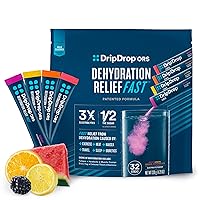 DripDrop ORS Hydration - Electrolyte Powder Packets - Watermelon, Berry, Orange, Lemon - 32 Count