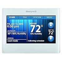 TH9320WF5003 Wi-Fi 9000 Color Touch Screen Programmable Thermostat, 3.5 x 4.5 Inch, White, 'Requires C Wire