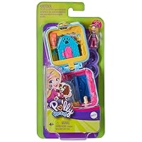 Polly Pocket Pet Center Compact with Removable Doghouse, Surprise Reveals, Photo Customization, Micro Doll with 5 Movable Joints, Great Gift for Ages 4 Years Old & Up