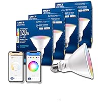 Connected Max Smart Led Bulb Par38 Outdoor Flood Tunable White + Color Changing, 2.4 Ghz, Compatible With Alexa And Google Home, No Hub Required, Bluetooth + Wifi, Pack of 4