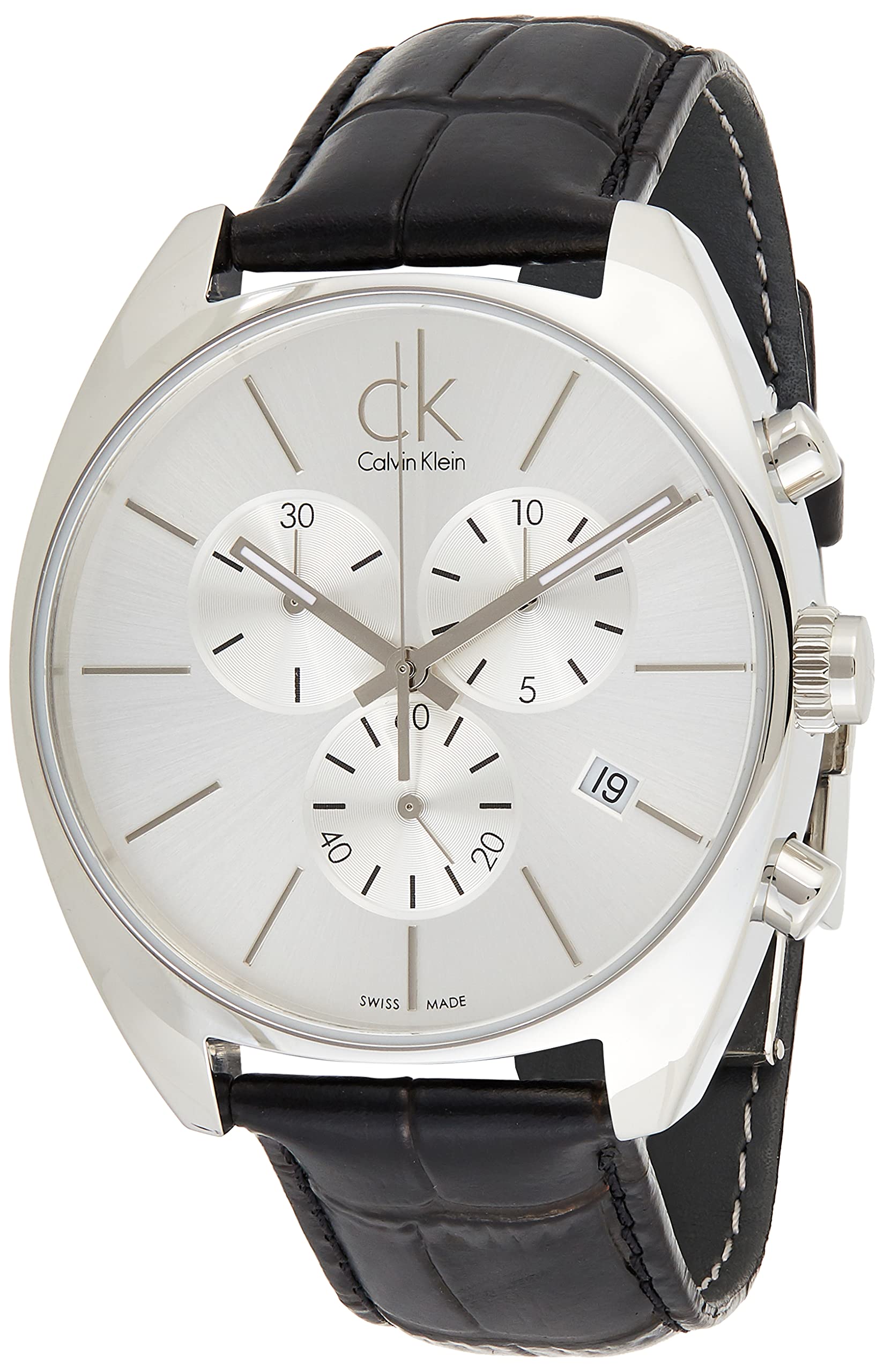 Mua Calvin Klein Men's K2F27120 Exchange Stainless Steel Watch with Black  Leather Band trên Amazon Mỹ chính hãng 2023 | Fado