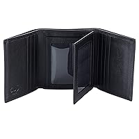 Stealth Mode Leather Trifold RFID Wallet For Men With Flip Out ID Holder