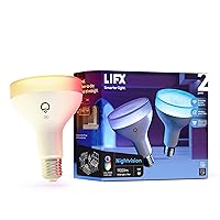 Color BR30 (Nightvision Edition), 1100 lumens E26, Wi-Fi Smart LED Light Bulb, Full Color and Whites, No Bridge Required, Works with Alexa, Hey Google, 11 watts, HomeKit and Siri (2-Pack)