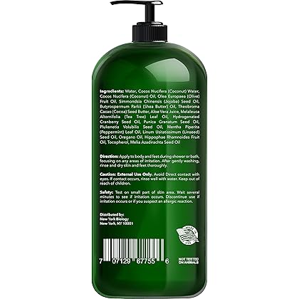 New York Biology Tea Tree Body Wash for Men and Women – Moisturizing Body Wash Helps Soothe Itchy Skin, Jock Itch, Athletes Foot, Nail Fungus, Eczema, Body Odor and Ringworm – 16 Fl oz