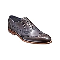 BARKER Valiant Grey Hand Painted Brogue Oxford Shoe Handcrafted Men's Oxford Shoes