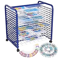 Art Drying Rack 16 Removable Shelves, Mobile Paint Drying Rack with Four Lockable Wheels, Ideal for Schools and Art Studios,18
